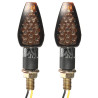 LED knipper kort licht Smoked Carbon look  met achter indicatie (per paar)