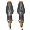 LED knipper kort licht Smoked Carbon look  met achter indicatie (per paar)