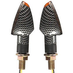 LED knipper kort licht Smoked Carbon look  met achter indicatie (per paar)