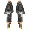LED knipper kort licht Smoked Carbon look  met achter indicatie (per paar)