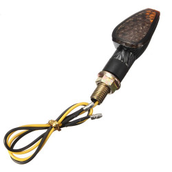 LED knipper kort licht Smoked Carbon look  met achter indicatie (per paar)