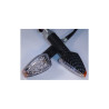 LED knipper licht Universeel Carbon look 4 cm arm, achter indicatie (per paar)