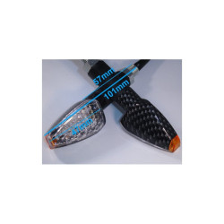 LED knipper licht Universeel Carbon look 4 cm arm, achter indicatie (per paar)