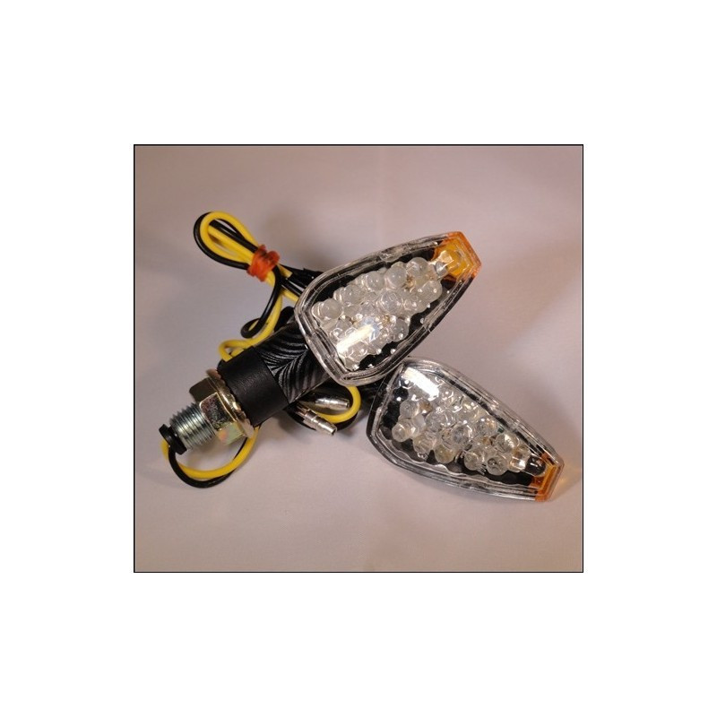LED knipper licht Universeel  Carbon look 2 cm arm met achter indicatie (per paar)