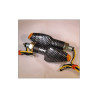 LED knipper licht Universeel  Carbon look 2 cm arm met achter indicatie (per paar)