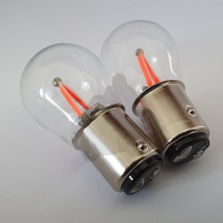 Rood LED remlicht T25 BAY15D per paar