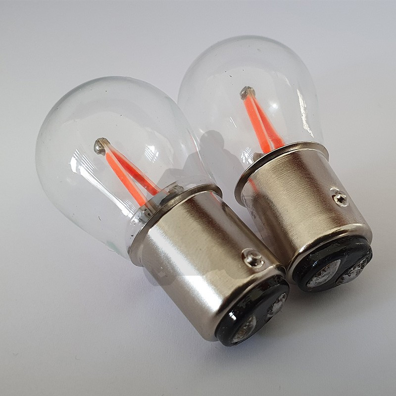 Rood LED remlicht T25 BAY15D per paar