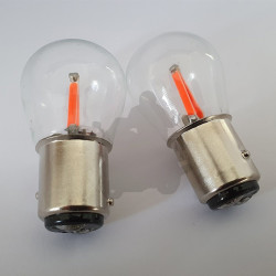 Rood LED remlicht T25 BAY15D per paar